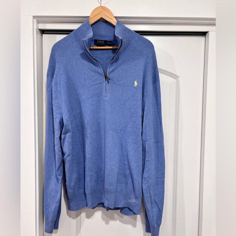 Polo Ralph Lauren Men’s Quarter Zip Navy Blue‎ Pullover - Size XXL